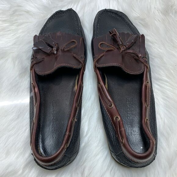 Skerry TopSiders Black Pebbled Leather Boat‎ Shoes main image 4